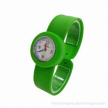 Slap watches with silicone band